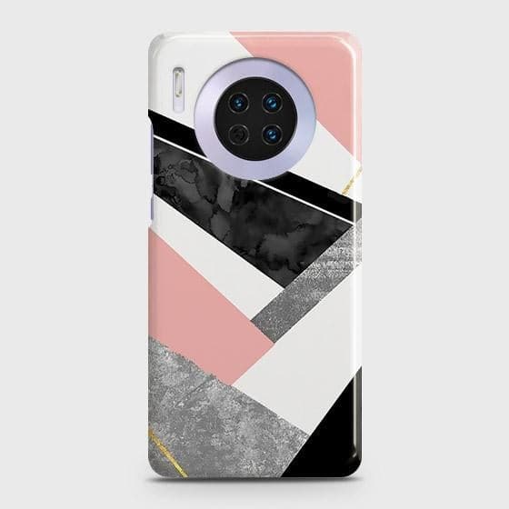 Huawei Mate 30 Cover - Matte Finish - Geometric Luxe Marble Trendy Printed Hard Case with Life Time Colors Guarantee