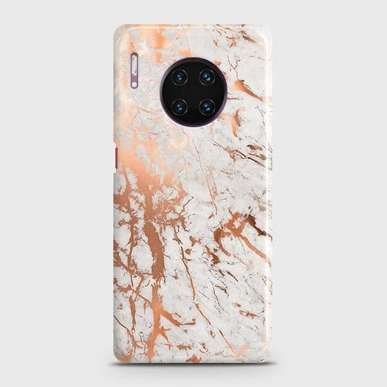 Huawei Mate 30 Pro Cover - In Chic Rose Gold Chrome Style Printed Hard Case with Life Time Colors Guarantee