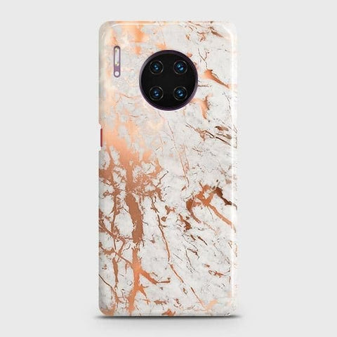 Huawei Mate 30 Pro Cover - In Chic Rose Gold Chrome Style Printed Hard Case with Life Time Colors Guarantee