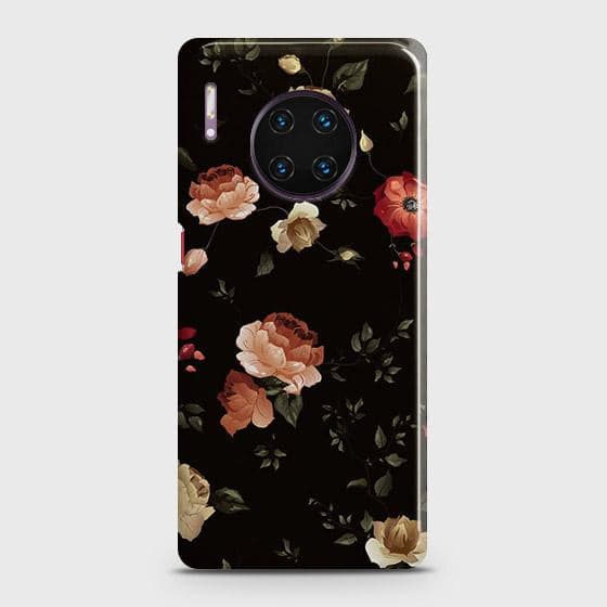 Huawei Mate 30 ProCover - Matte Finish - Dark Rose Vintage Flowers Printed Hard Case with Life Time Colors Guarantee