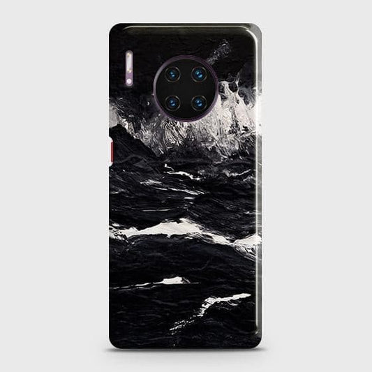 Huawei Mate 30 Pro Cover - Black Ocean Marble Trendy Printed Hard Case with Life Time Colors Guarantee