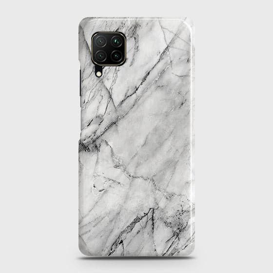 Huawei Nova 7i Cover - Matte Finish - Trendy White Marble Printed Hard Case with Life Time Colors Guarantee