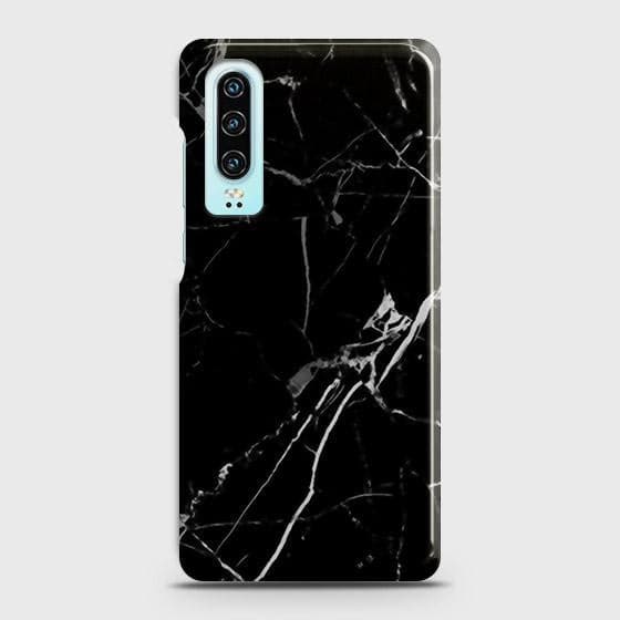 Huawei P30 Cover - Black Modern Classic Marble Printed Hard Case with Life Time Colors Guarantee