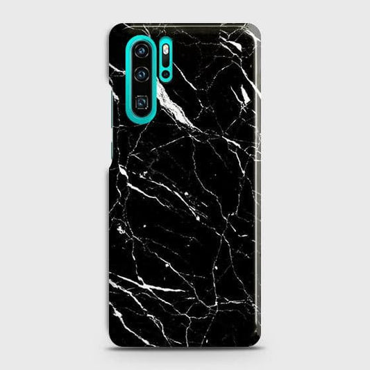 Huawei P30 Pro Cover - Trendy Black Marble Printed Hard Case with Life Time Colors Guarantee