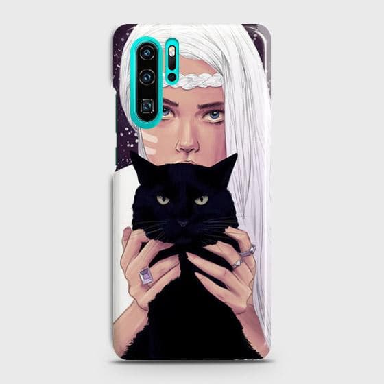 Huawei P30 Pro Cover - Trendy Wild Black Cat Printed Hard Case with Life Time Colors Guarantee b55
