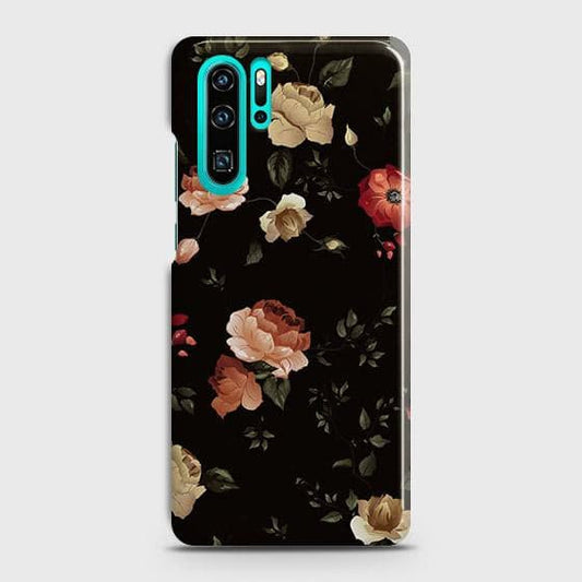 Huawei P30 Pro Cover - Matte Finish - Dark Rose Vintage Flowers Printed Hard Case with Life Time Colors Guarantee