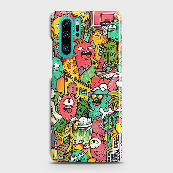 Huawei P30 Pro Cover - Matte Finish - Candy Colors Trendy Sticker Collage Printed Hard Case with Life Time Colors Guarantee