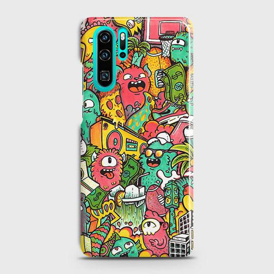Huawei P30 Pro Cover - Matte Finish - Candy Colors Trendy Sticker Collage Printed Hard Case with Life Time Colors Guarantee