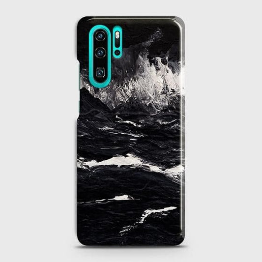 Huawei P30 Pro Cover - Black Ocean Marble Trendy Printed Hard Case with Life Time Colors Guarantee