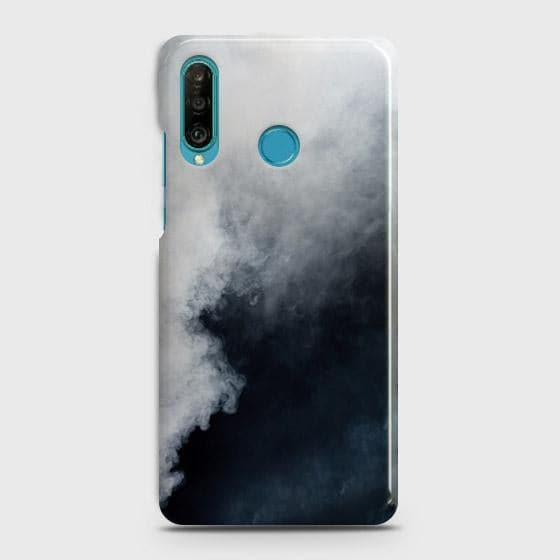 Huawei P30 lite Cover - Matte Finish - Trendy Misty White and Black Marble Printed Hard Case with Life Time Colors Guarantee