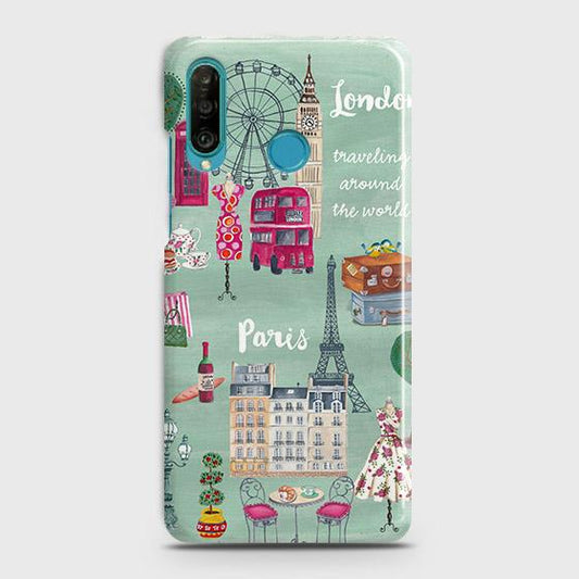 Huawei P30 lite Cover - Matte Finish - London, Paris, New York ModernPrinted Hard Case with Life Time Colors Guarante