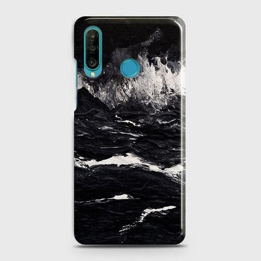 Huawei P30 lite Cover - Black Ocean Marble Trendy Printed Hard Case with Life Time Colors Guarantee