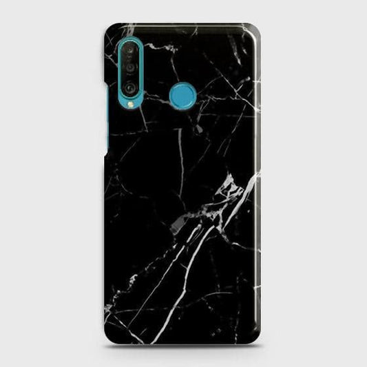 Huawei P30 lite Cover - Black Modern Classic Marble Printed Hard Case with Life Time Colors Guarantee