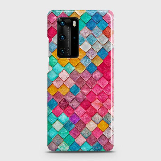 Huawei P40 Pro Cover - Chic Colorful Mermaid Printed Hard Case with Life Time Colors Guarantee