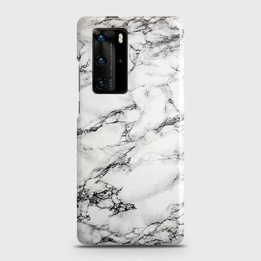 Huawei P40 Pro Cover - Matte Finish - Trendy Mysterious White Marble Printed Hard Case with Life Time Colors Guarantee