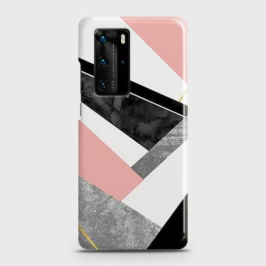 Huawei P40 Pro Cover - Matte Finish - Geometric Luxe Marble Trendy Printed Hard Case with Life Time Colors Guarantee