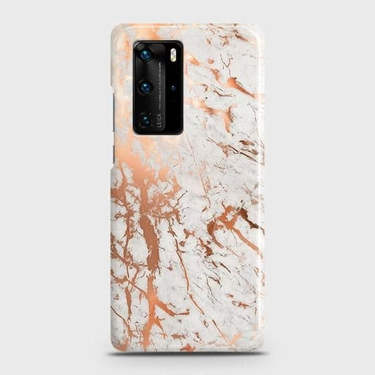 Huawei P40 Pro Plus Cover - In Chic Rose Gold Chrome Style Printed Hard Case with Life Time Colors Guarantee