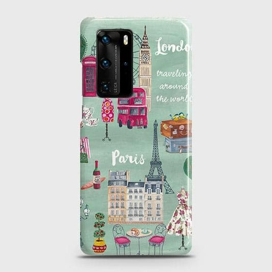 Huawei P40 Pro Plus Cover - Matte Finish - London, Paris, New York ModernPrinted Hard Case with Life Time Colors Guarantee