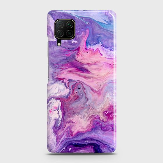 Huawei P40 lite Cover - Chic Blue Liquid Marble Printed Hard Case with Life Time Colors Guarantee