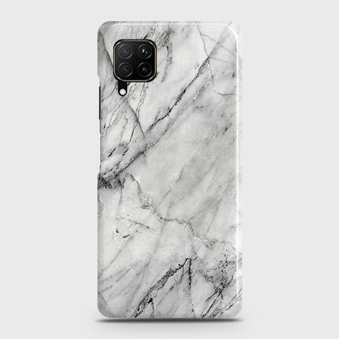 Huawei P40 lite Cover - Matte Finish - Trendy White Marble Printed Hard Case with Life Time Colors Guarantee