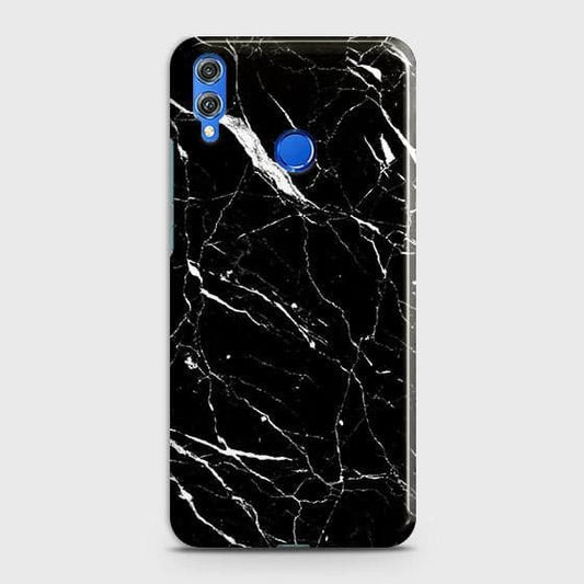 Huawei P smart 2019 Cover - Trendy Black Marble Printed Hard Case with Life Time Colors Guarantee