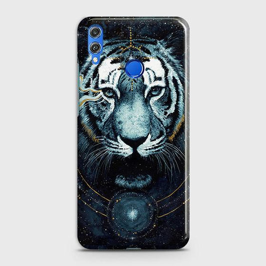 Huawei P smart 2019 Cover - Vintage Galaxy Tiger Printed Hard Case with Life Time Colors Guarantee