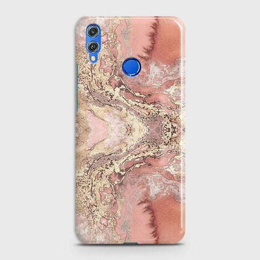 Huawei P smart 2019 Cover - Trendy Chic Rose Gold Marble Printed Hard Case with Life Time Colors Guarantee