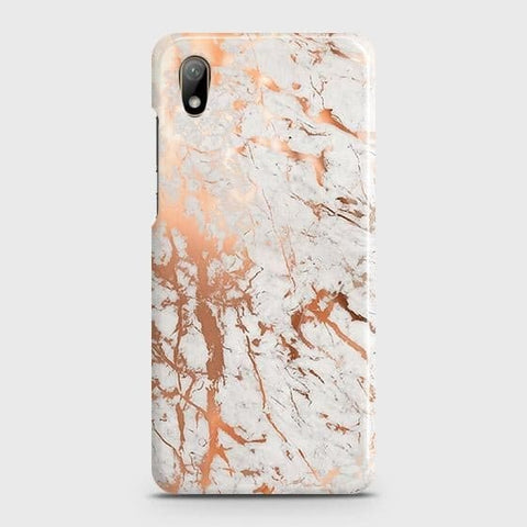 Huawei Y5 2019 Cover - In Chic Rose Gold Chrome Style Printed Hard Case with Life Time Colors Guarantee