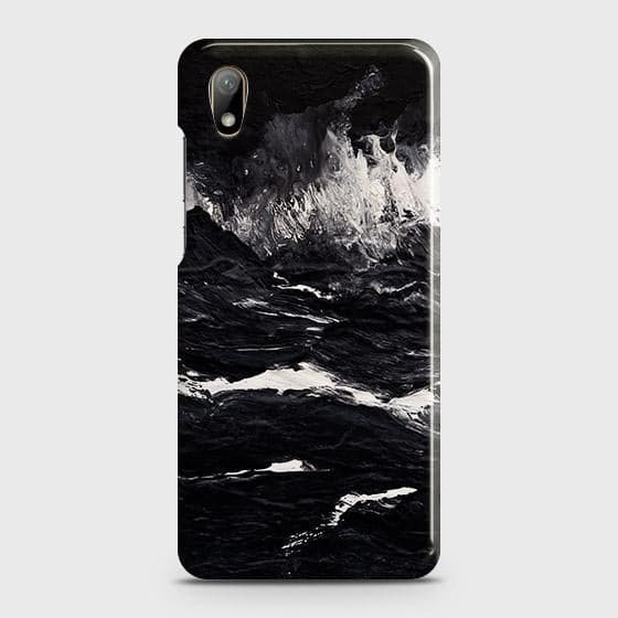 Huawei Y5 2019 Cover - Black Ocean Marble Trendy Printed Hard Case with Life Time Colors Guarantee