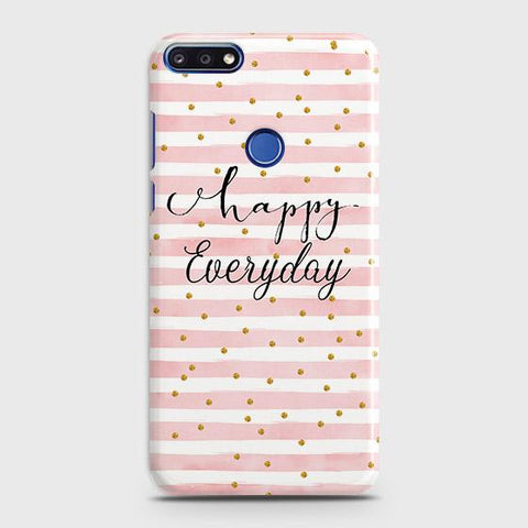 Huawei Y6 Prime 2018 / Honor 7A Cover - Trendy Happy Everyday Printed Hard Case with Life Time Colors Guarantee