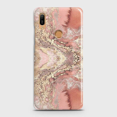 Huawei Y6s 2019 Cover - Trendy Chic Rose Gold Marble Printed Hard Case with Life Time Colors Guarantee