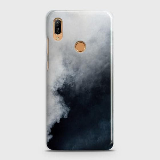 Huawei Y6s 2019 Cover - Matte Finish - Trendy Misty White and Black Marble Printed Hard Case with Life Time Colors Guarantee