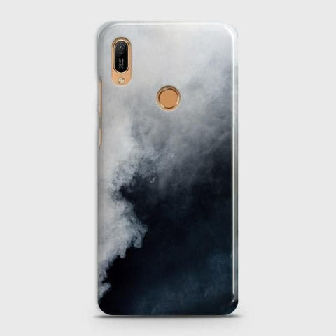 Huawei Y6 Prime 2019 Cover - Matte Finish - Trendy Misty White and Black Marble Printed Hard Case with Life Time Colors Guarantee