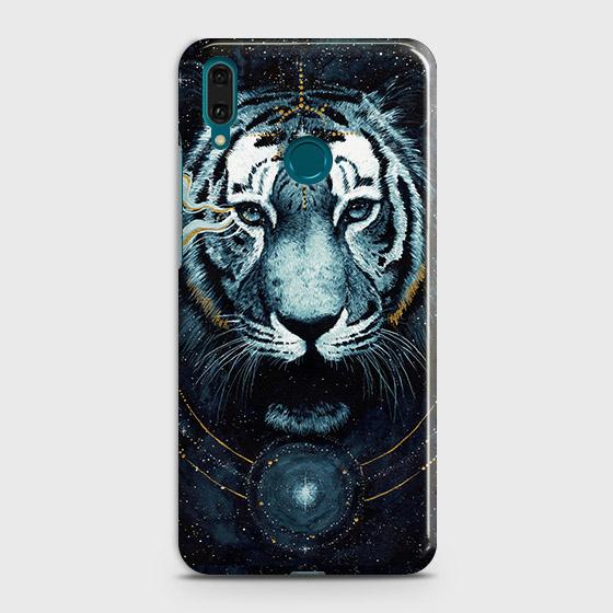 Huawei Y7 2019 Cover - Vintage Galaxy Tiger Printed Hard Case with Life Time Colors Guarantee