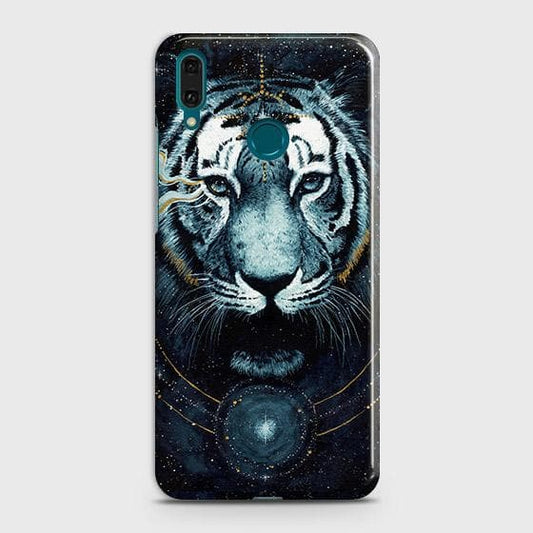 Huawei Y7 Pro 2019 Cover - Vintage Galaxy Tiger Printed Hard Case with Life Time Colors Guarantee