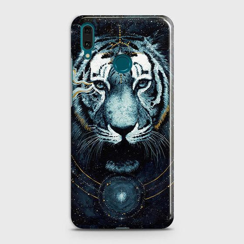 Huawei Y7 2019 Cover - Vintage Galaxy Tiger Printed Hard Case with Life Time Colors Guarantee