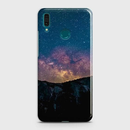 Huawei Y7 Prime 2019 Cover - Matte Finish - Embrace Dark Galaxy  Trendy Printed Hard Case with Life Time Colors Guarantee