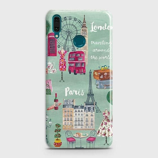 Huawei Y7 Pro 2019 Cover - Matte Finish - Matte Finish - London, Paris, New York ModernPrinted Hard Case with Life Time Colors Guarantee