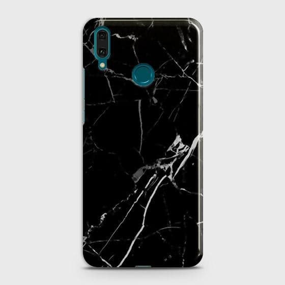 Huawei Y7 Prime 2019 Cover - Black Modern Classic Marble Printed Hard Case with Life Time Colors Guarantee
