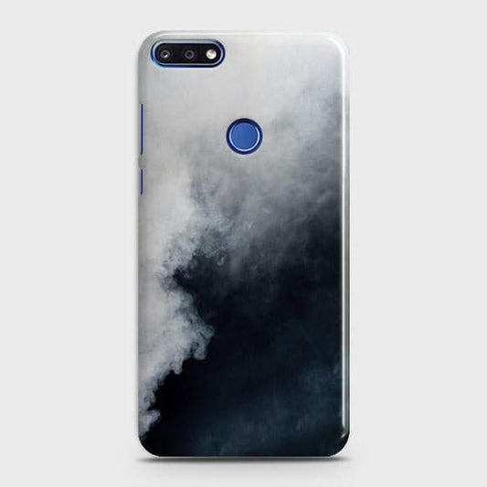 Huawei Y7 Prime 2018 / Y7 2018 Cover - Matte Finish - Trendy Misty White and Black Marble Printed Hard Case with Life Time Colors Guarantee (Fast Delivery)(FS)