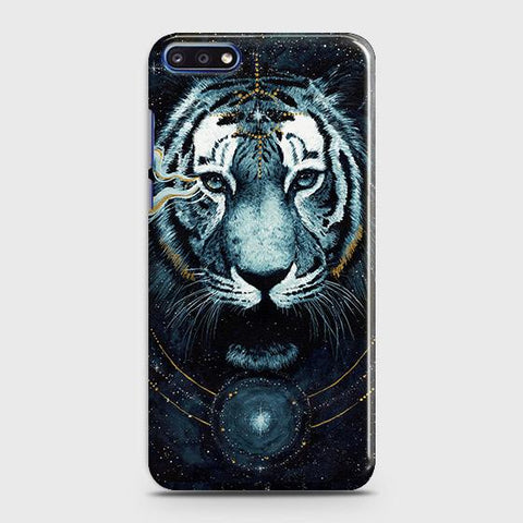 Huawei Y7 Pro 2018 Cover - Vintage Galaxy Tiger Printed Hard Case with Life Time Colors Guarantee