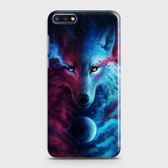 Huawei Y7 Pro 2018 Cover - Infinity Wolf Trendy Printed Hard Case with Life Time Colors Guarantee