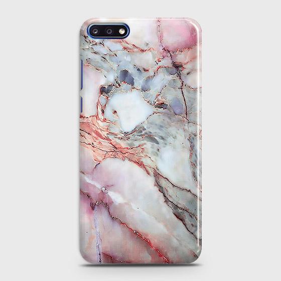 Huawei Y7 Pro 2018 Cover - Violet Sky Marble Trendy Printed Hard Case with Life Time Colors Guarantee