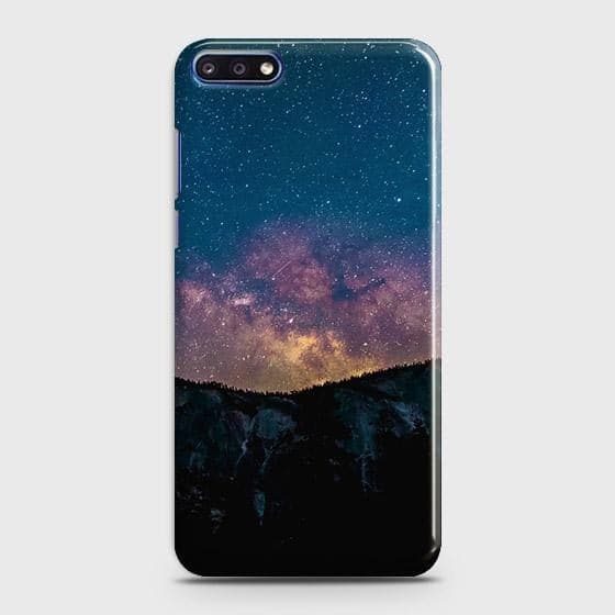 Huawei Y7 Pro 2018 Cover - Matte Finish - Embrace Dark Galaxy  Trendy Printed Hard Case with Life Time Colors Guarantee