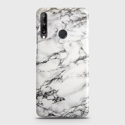 Huawei Y7p Cover - Matte Finish - Trendy Mysterious White Marble Printed Hard Case with Life Time Colors Guarantee