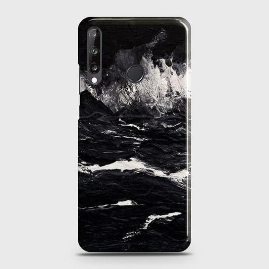 Huawei Y7p Cover - Black Ocean Marble Trendy Printed Hard Case with Life Time Colors Guarantee