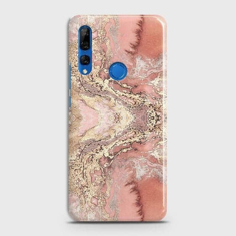 Huawei Y9 Prime 2019 Cover - Trendy Chic Rose Gold Marble Printed Hard Case with Life Time Colors Guarantee b50