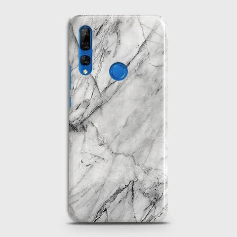 Huawei Y9 Prime 2019 Cover - Matte Finish - Trendy White Floor Marble Printed Hard Case with Life Time Colors Guarantee - D2