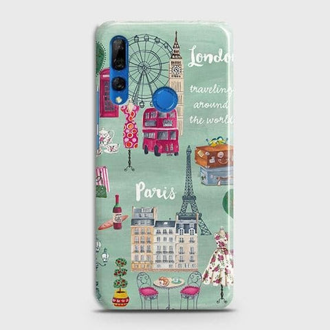 Huawei Y9 Prime 2019 Cover - Matte Finish - London, Paris, New York ModernPrinted Hard Case with Life Time Colors Guarantee