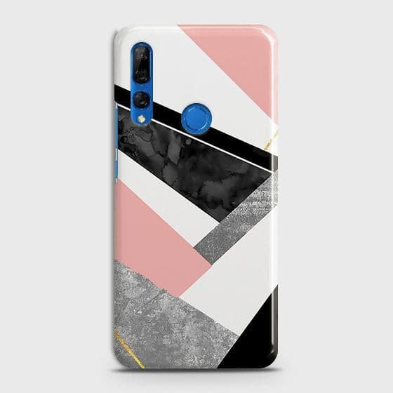 Huawei Y9 Prime 2019 Cover - Matte Finish - Geometric Luxe Marble Trendy Printed Hard Case with Life Time Colors Guarantee